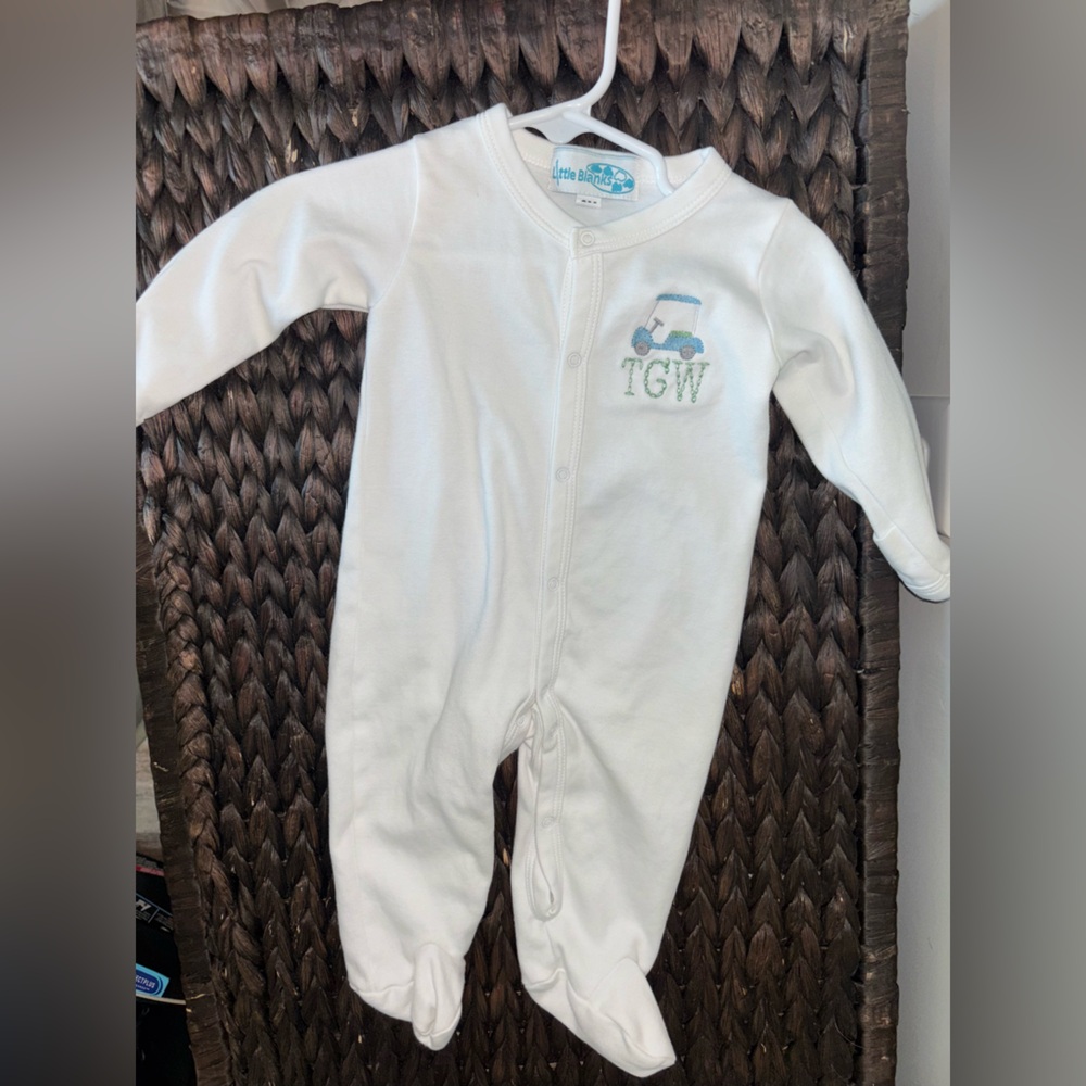 White Baby One Piece golf monogramed TGW